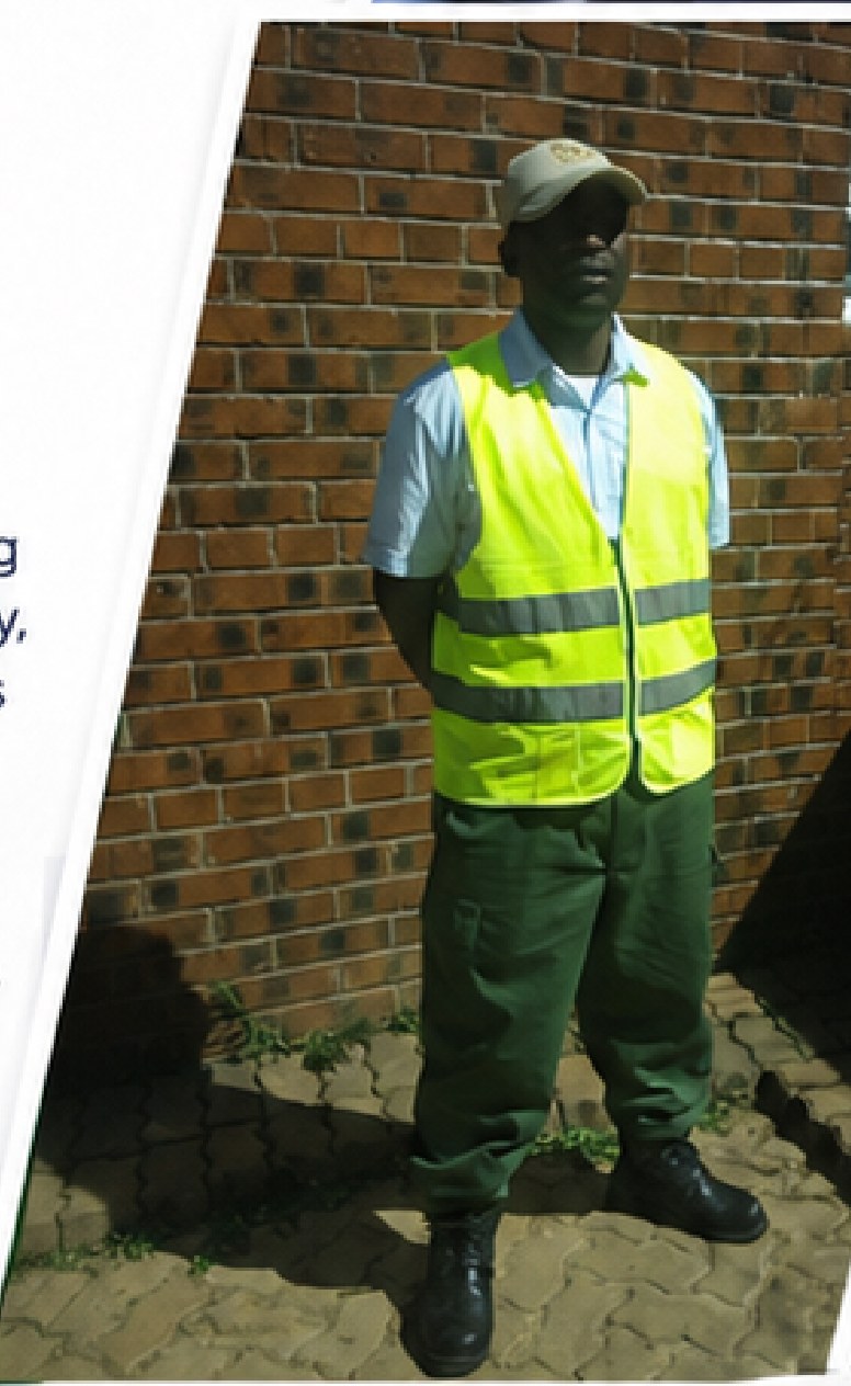 Patrol officer in high-visibility gear