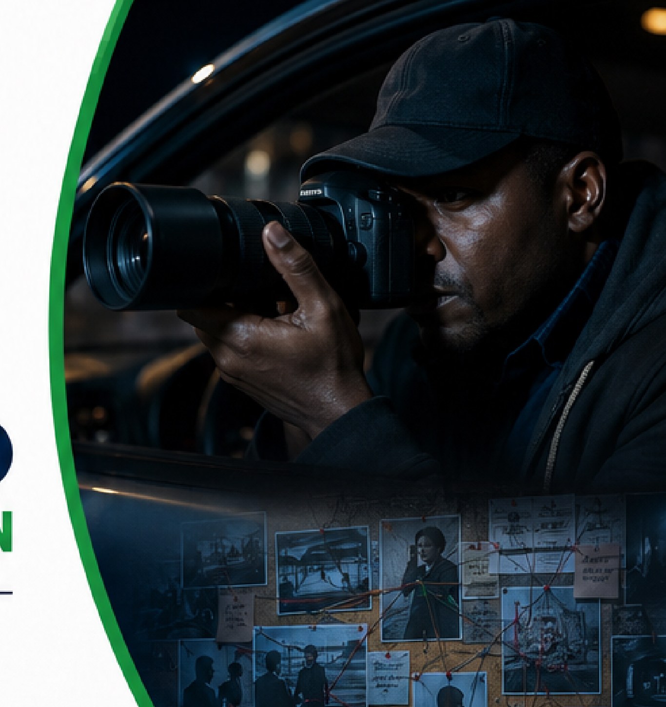 Paparazzo private investigator conducting discreet surveillance