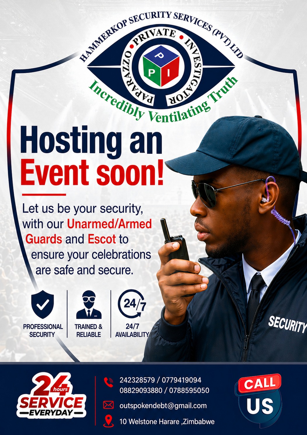 Hosting an event soon? Guards and escort available 24/7