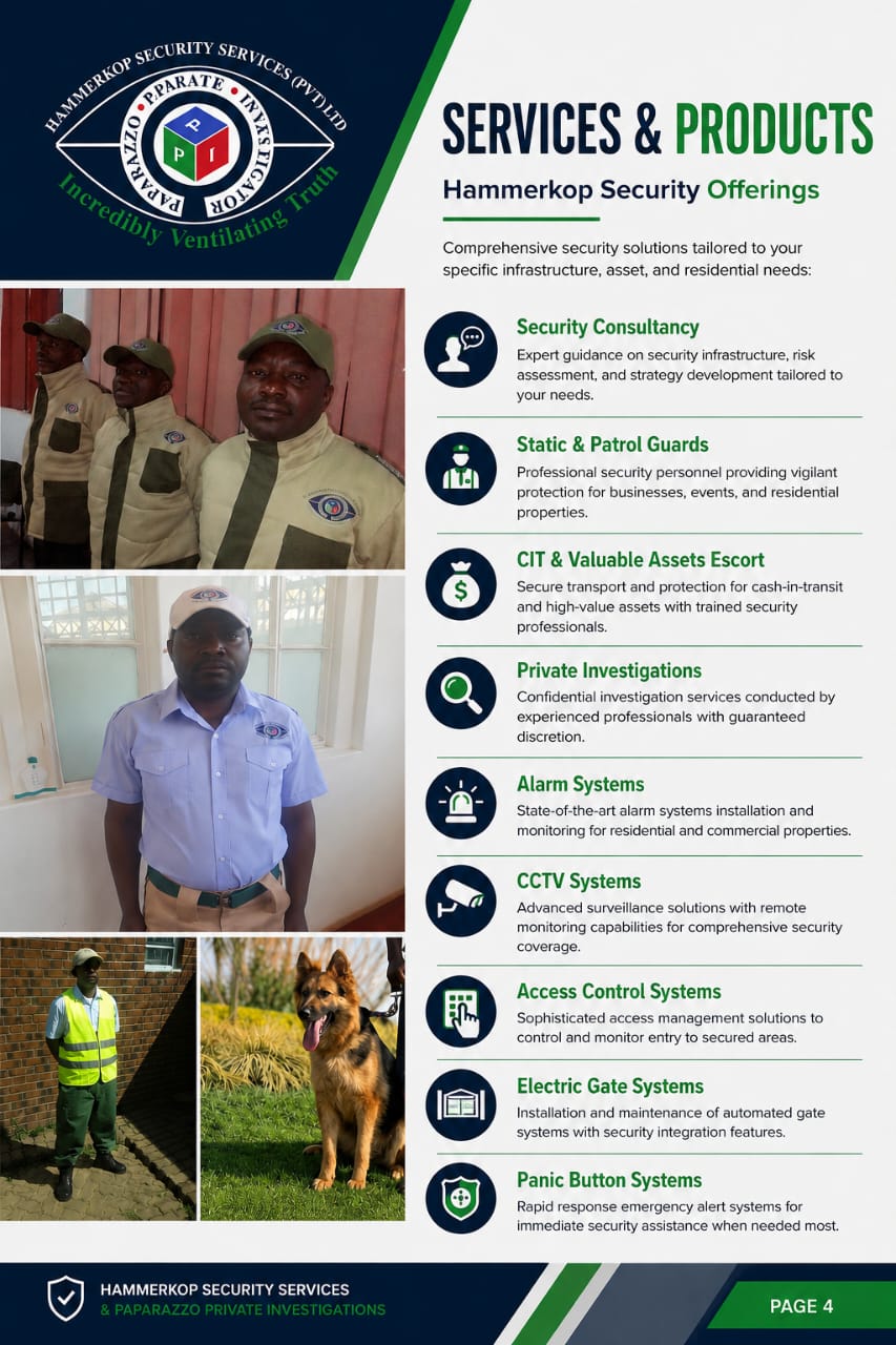 Services & products — Hammerkop security offerings